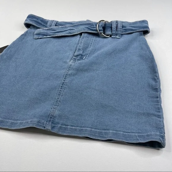 Pretty Little Thing Skirt Denim Blue Jean Boho Concert Summer Festival New - Picture 2 of 9